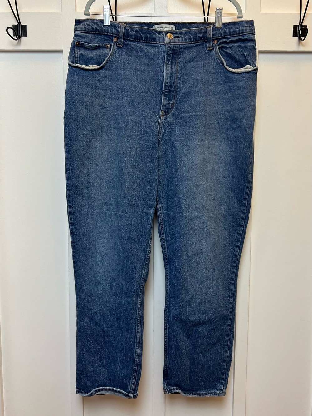Abercrombie Fitch Womens Size 18 90s Straight Ultra High Rise Denim Jeans Blue